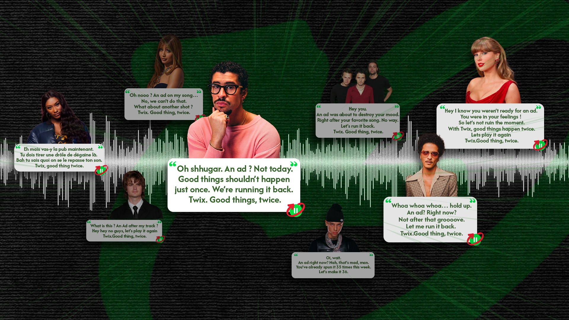 Artists featured in the Twix Bonus Track campaign