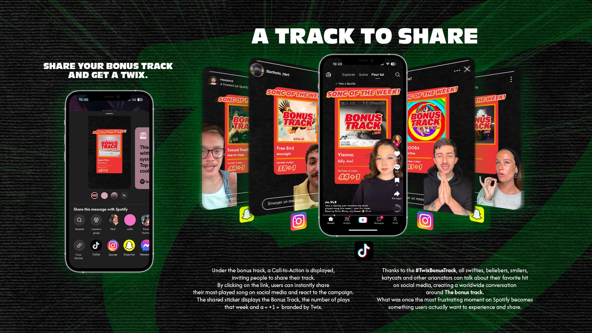 Twix Bonus Track organic social activation board
